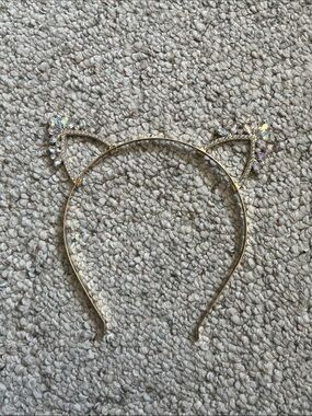 Gold Crystal Cat Ear Headband for Kids